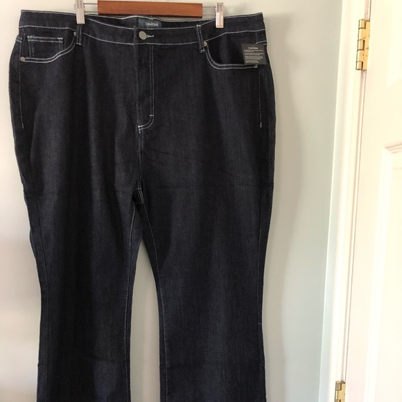 ModCloth Los Feliz Flare High Rise Was it Vintage Dark Wash Jeans Size 26R - Picture 1 of 10
